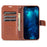 AZNS PU Leather Wallet Phone Case for iPhone 15 , Stand Phone Protective Cover - Brown - 2