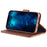AZNS PU Leather Wallet Phone Case for iPhone 15 , Stand Phone Protective Cover - Brown - 3