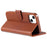 AZNS PU Leather Wallet Phone Case for iPhone 15 , Stand Phone Protective Cover - Brown - 4