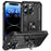 For iPhone 15 Pro Max Phone Case PC+TPU Kickstand Cover with Built-in Magnetic Holder Metal Sheet - Black - 1