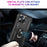 For iPhone 15 Pro Max Phone Case PC+TPU Kickstand Cover with Built-in Magnetic Holder Metal Sheet - Black - 2