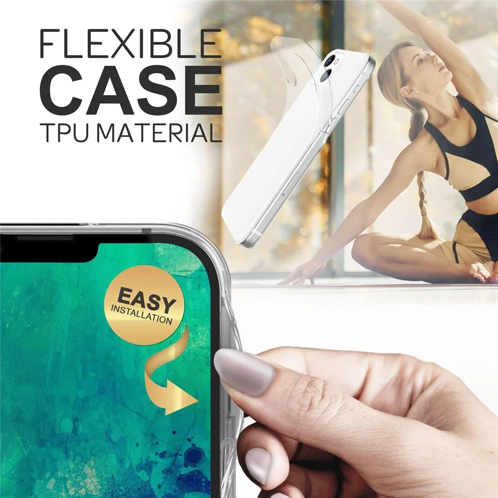 Anti-fingerprint Transparent TPU Case for iPhone 15 , Anti-scratch Protective Phone Cover - 3