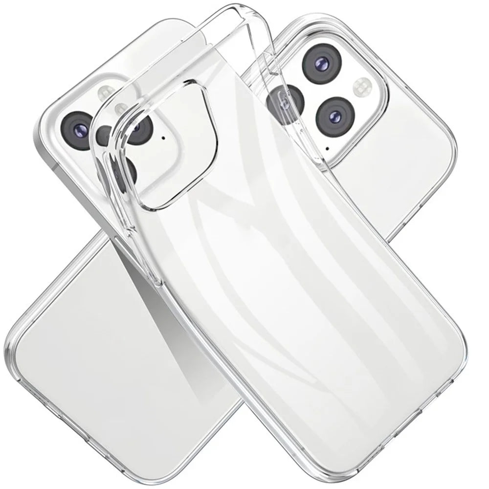Anti-fingerprint Phone Case for iPhone 15 Pro , Transparent Soft TPU Protective Phone Cover - 5