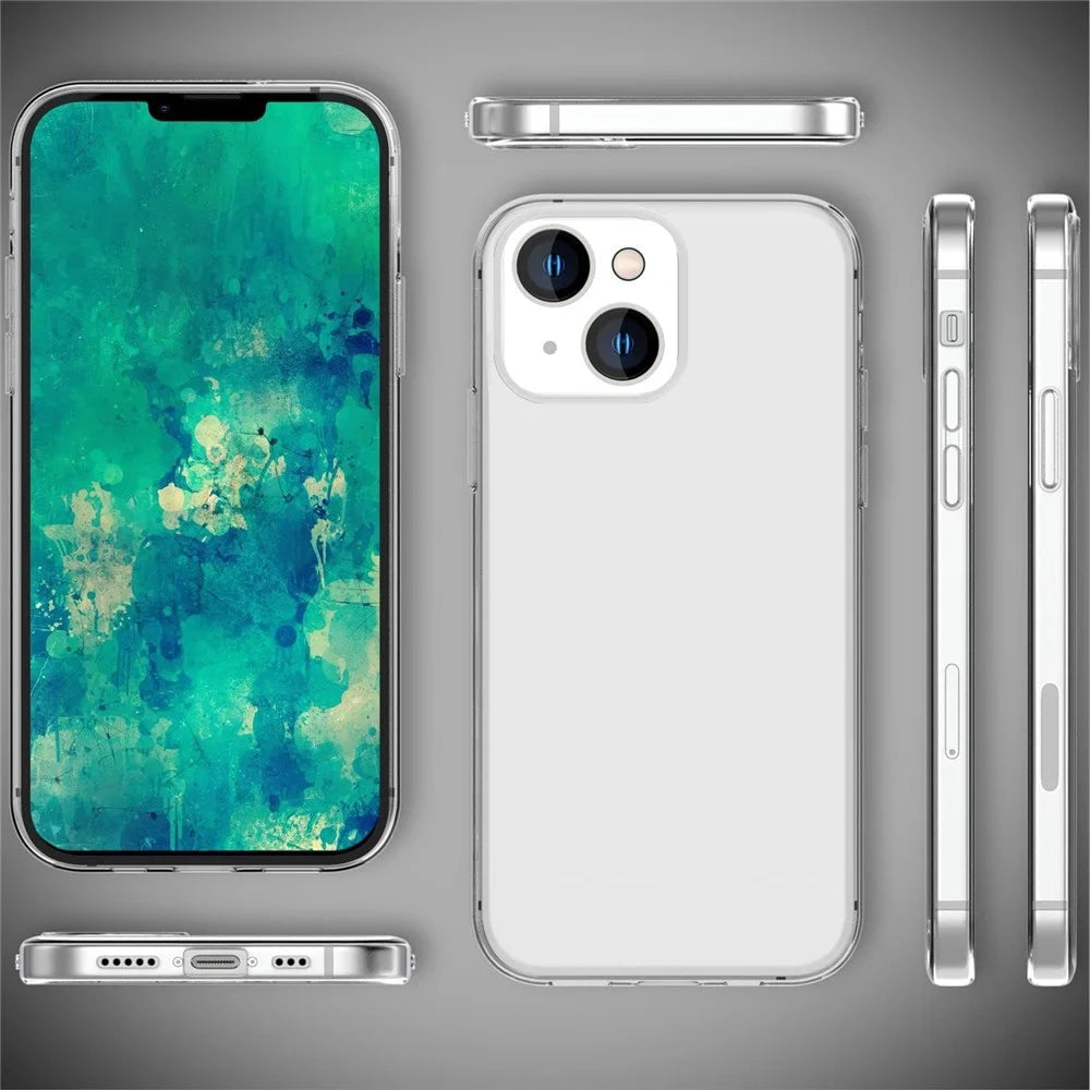 Anti-fingerprint Phone Cover for iPhone 15 Plus , Transparent Flexible TPU Phone Back Case - 6