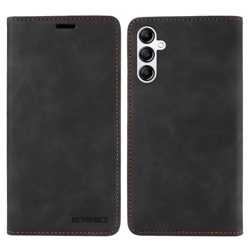 BETOPNICE 003 For Samsung Galaxy A14 4G / 5G Phone Stand Cover Shockproof Wallet RFID Blocking PU Leather Case - Black - 1