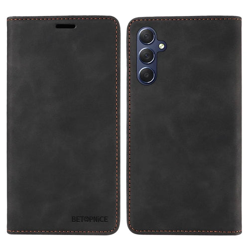 BETOPNICE 003 For Samsung Galaxy M54 5G / F54 5G Shockproof PU Leather Cell Phone Case Wallet RFID Blocking Phone Stand Cover - Black - 1