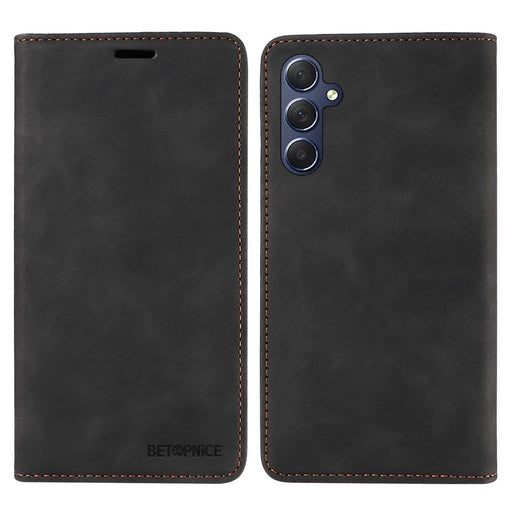 BETOPNICE 003 For Samsung Galaxy M54 5G / F54 5G Shockproof PU Leather Cell Phone Case Wallet RFID Blocking Phone Stand Cover - Black - 1