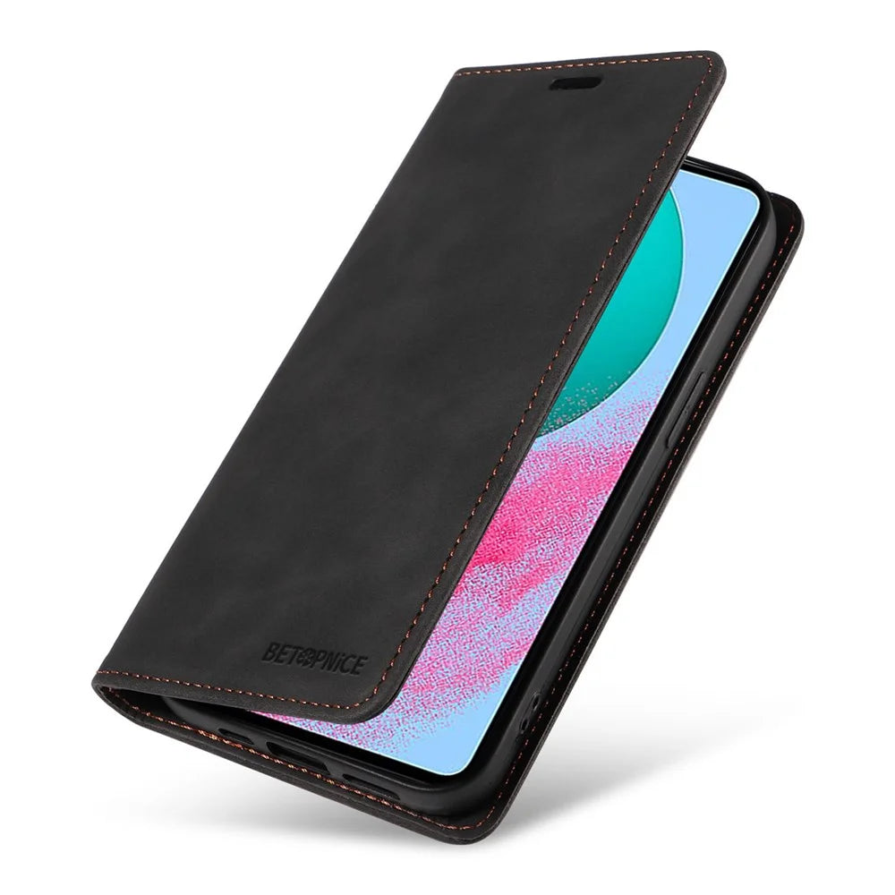BETOPNICE 003 For Samsung Galaxy M54 5G / F54 5G Shockproof PU Leather Cell Phone Case Wallet RFID Blocking Phone Stand Cover - Black - 7