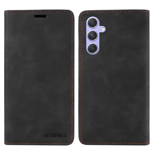 BETOPNICE 003 Phone Stand Cover For Samsung Galaxy A54 5G , Anti-Dust Wallet RFID Blocking PU Leather Case - Black - 1