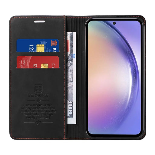 BETOPNICE 003 Phone Stand Cover For Samsung Galaxy A54 5G , Anti-Dust Wallet RFID Blocking PU Leather Case - Black - 2