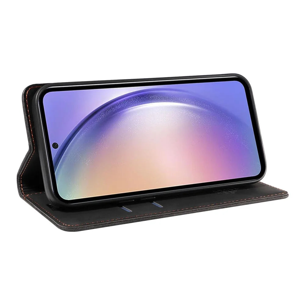 BETOPNICE 003 Phone Stand Cover For Samsung Galaxy A54 5G , Anti-Dust Wallet RFID Blocking PU Leather Case - Black - 3