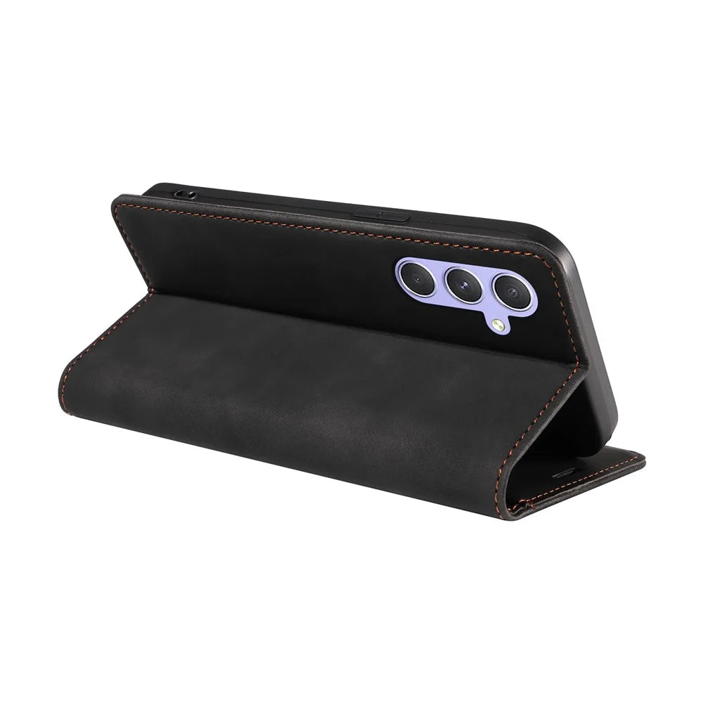 BETOPNICE 003 Phone Stand Cover For Samsung Galaxy A54 5G , Anti-Dust Wallet RFID Blocking PU Leather Case - Black - 4