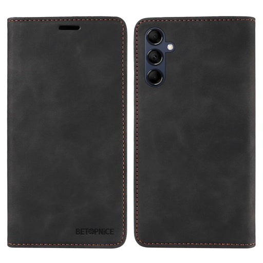 BETOPNICE 003 RFID Blocking Phone Cover For Samsung Galaxy F14 5G / M14 5G , PU Leather Stand Wallet Mobile Phone Case - Black - 1