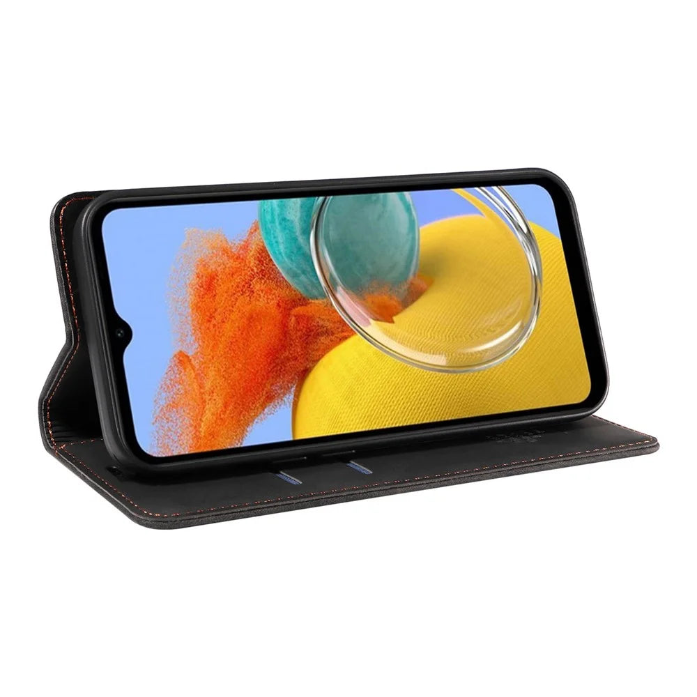 BETOPNICE 003 RFID Blocking Phone Cover For Samsung Galaxy F14 5G / M14 5G , PU Leather Stand Wallet Mobile Phone Case - Black - 3