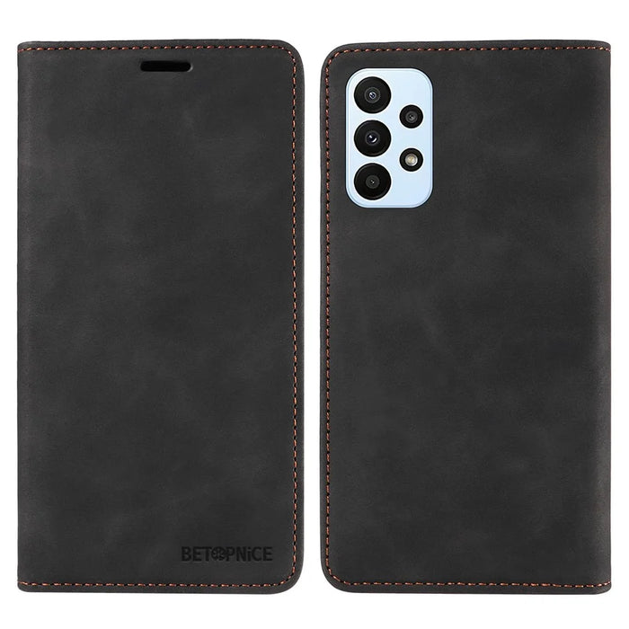 BETOPNICE 003 For Samsung Galaxy A53 5G Phone Case PU Leather Stand Cover RFID Blocking Wallet Phone Shell - Black - 1