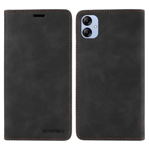 BETOPNICE 003 For Samsung Galaxy A04e 4G / F04 4G / M04 4G Wallet Cell Phone Case RFID Blocking PU Leather Stand Cover - Black - 1