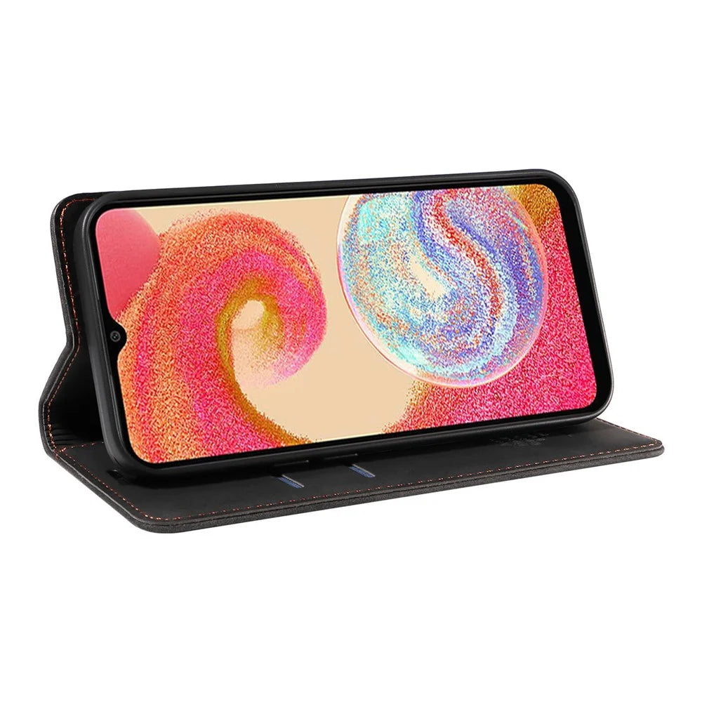 BETOPNICE 003 For Samsung Galaxy A04e 4G / F04 4G / M04 4G Wallet Cell Phone Case RFID Blocking PU Leather Stand Cover - Black - 3