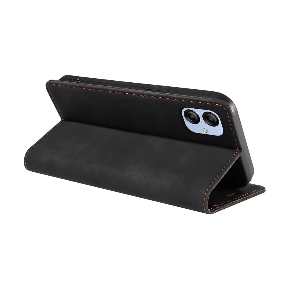 BETOPNICE 003 For Samsung Galaxy A04e 4G / F04 4G / M04 4G Wallet Cell Phone Case RFID Blocking PU Leather Stand Cover - Black - 4