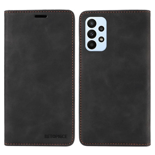 BETOPNICE 003 For Samsung Galaxy A33 5G Slim-Fit Phone Shell PU Leather Stand Cover RFID Blocking Wallet Phone Case - Black - 1