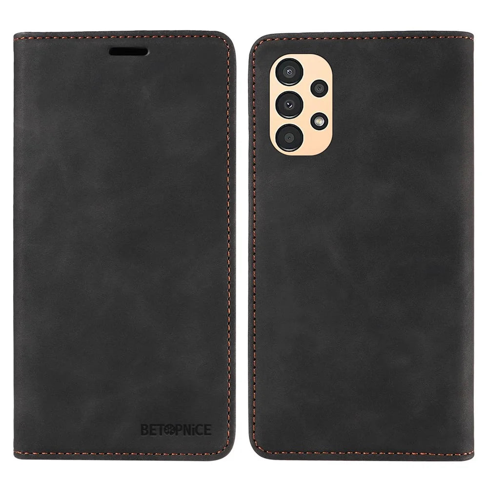 BETOPNICE 003 Samsung Galaxy A13 4G / A13 5G / A04s 4G (164.7mm) /  M13 5G / A04 4G Phone Case Wallet RFID Blocking Cover - Black - 1