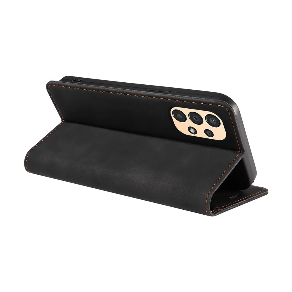 BETOPNICE 003 Samsung Galaxy A13 4G / A13 5G / A04s 4G (164.7mm) /  M13 5G / A04 4G Phone Case Wallet RFID Blocking Cover - Black - 4