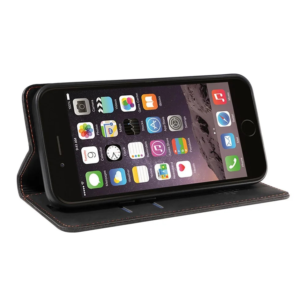 BETOPNICE 003 For iPhone 6 Plus / 7 Plus / 8 Plus / 6s Plus TPU+PU Leather Stand Cover RFID Blocking Wallet Cell Phone Case - Black - 3