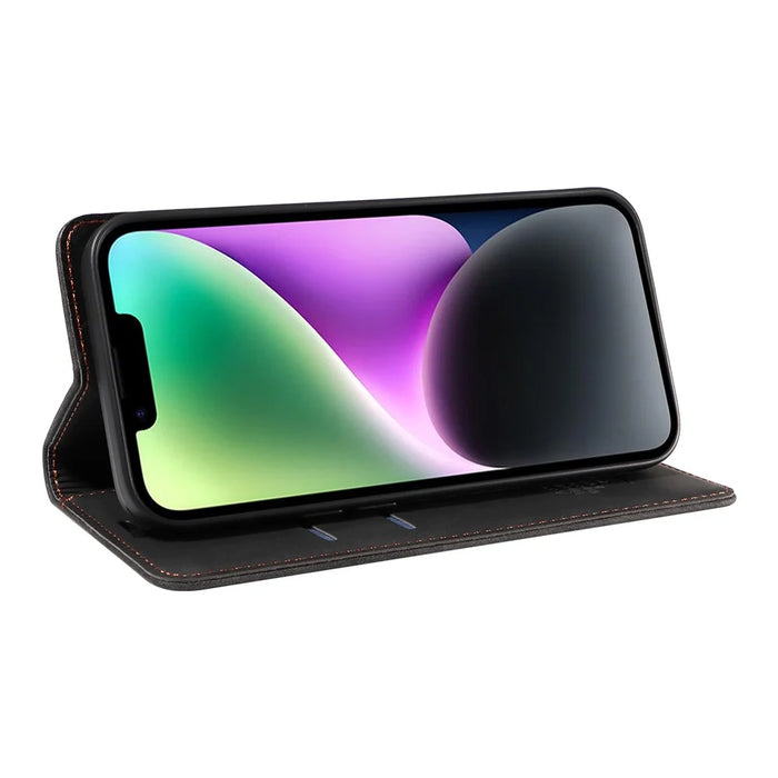BETOPNICE 003 RFID Blocking Stand Case For iPhone 14 Plus , TPU + PU Leather Stand Cover Wallet - Black - 3
