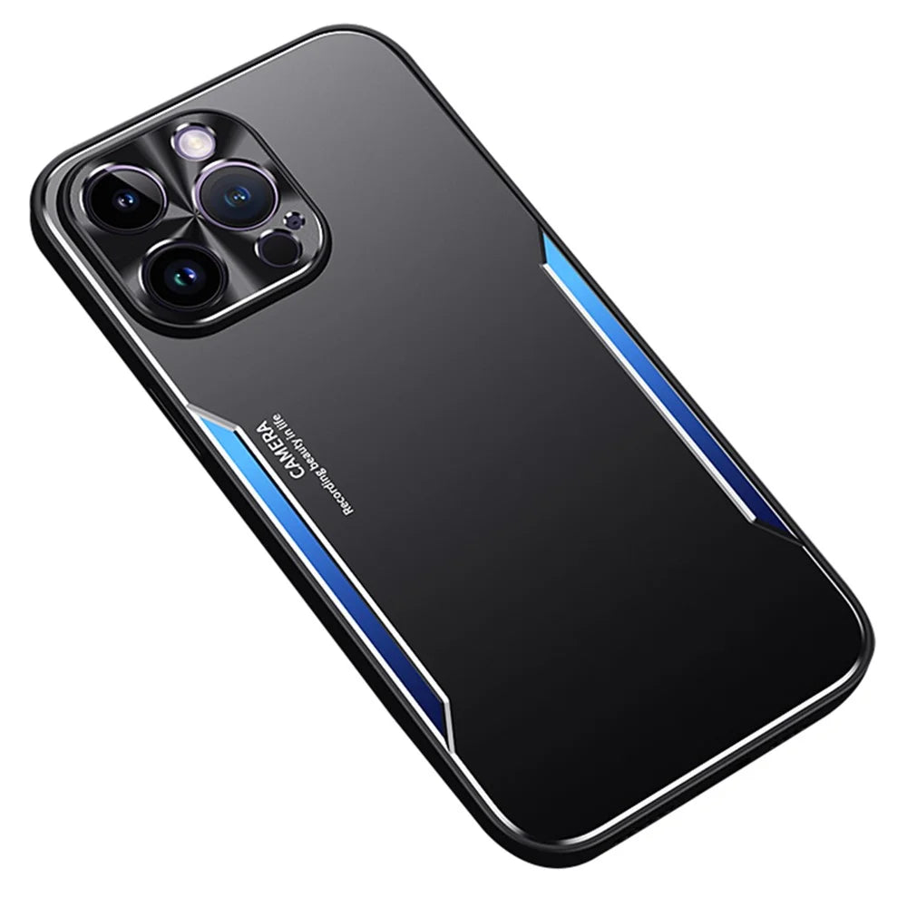 For iPhone 12 Pro Shockproof Cell Phone Shell Anti-dust Aluminium Alloy + TPU Phone Case Cover - Blue - 1
