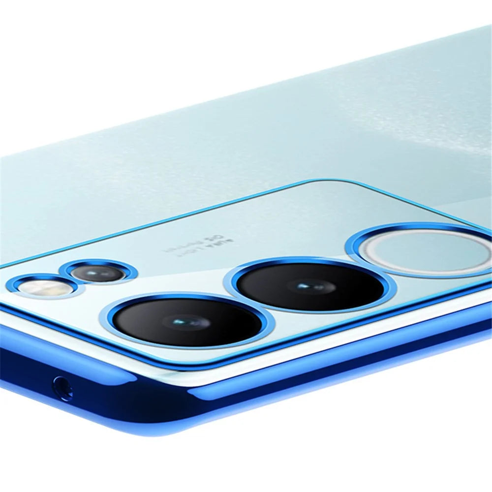 SULADA Nature Series For vivo S17 Pro 5G Electroplating Edges Cover Matte Soft TPU Phone Case - Blue - 4