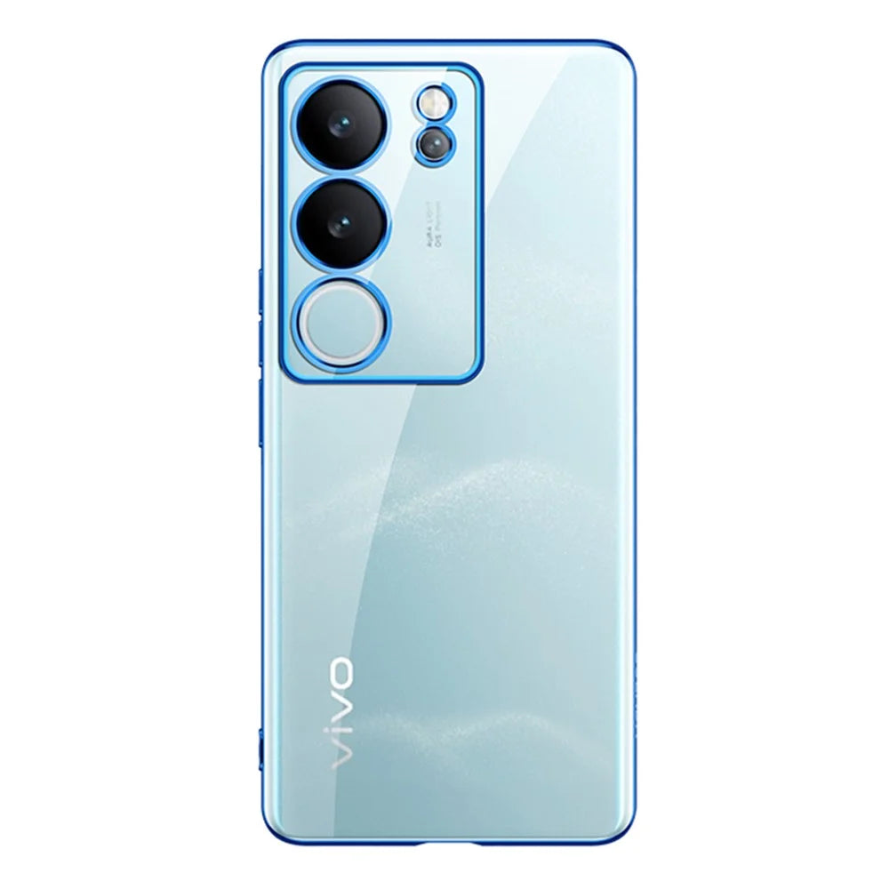 SULADA Nature Series For vivo S17 Pro 5G Electroplating Edges Cover Matte Soft TPU Phone Case - Blue - 6