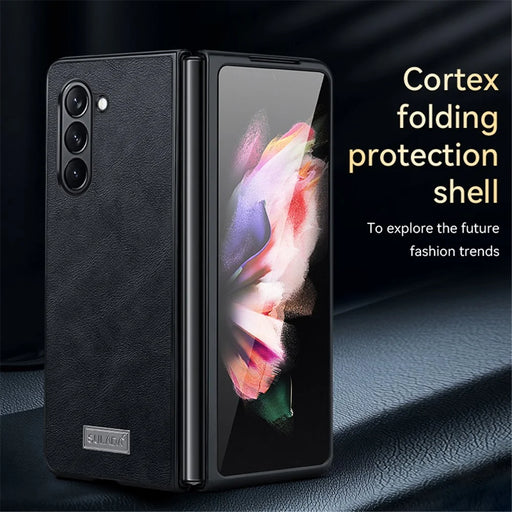 SULADA For Samsung Galaxy Z Fold5 5G PU Leather Coated TPU+PC Case Anti-drop Phone Cover - Black - 2