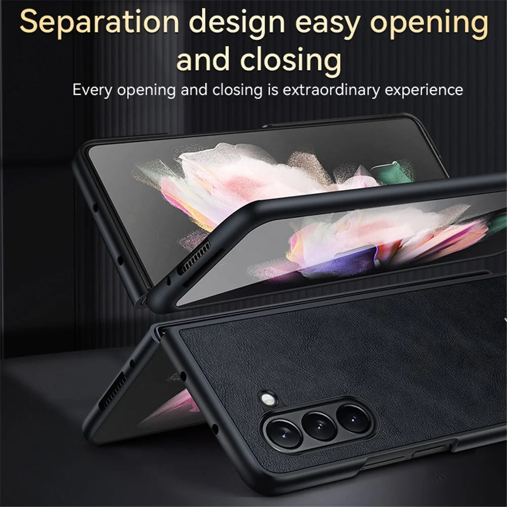 SULADA For Samsung Galaxy Z Fold5 5G PU Leather Coated TPU+PC Case Anti-drop Phone Cover - Black - 4