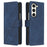 For Samsung Galaxy Z Fold5 5G Leather Case with Hand Strap Wallet Stand Phone Cover - Sapphire - 1