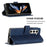For Samsung Galaxy Z Fold5 5G Leather Case with Hand Strap Wallet Stand Phone Cover - Sapphire - 2