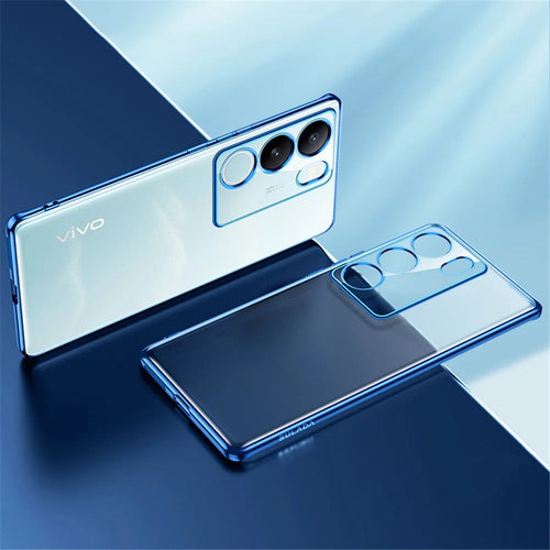 SULADA Nature Series for vivo S17 5G Matte TPU Case Electroplating Anti-drop Cell Phone Cover - Blue - 1