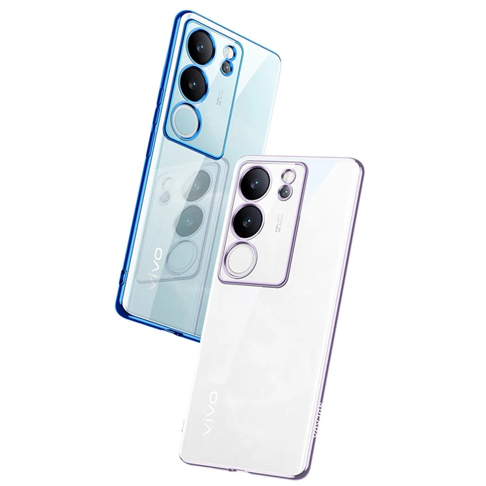 SULADA Nature Series for vivo S17 5G Matte TPU Case Electroplating Anti-drop Cell Phone Cover - Blue - 3