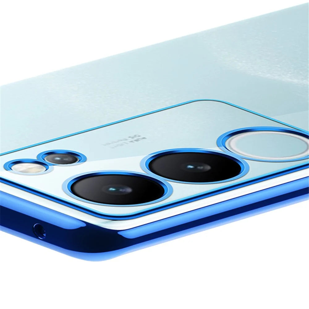SULADA Nature Series for vivo S17 5G Matte TPU Case Electroplating Anti-drop Cell Phone Cover - Blue - 5