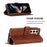 For Samsung Galaxy Z Fold5 5G Leather Case with Shoulder Strap Wallet Stand Phone Cover - Brown - 2