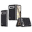 ABEEL For Google Pixel Fold Cowhide Leather Coated PC Phone Case Folding Phone Cover - Black - 1