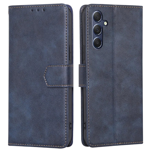 For Samsung Galaxy M54 / F54 5G RFID Blocking Wallet Phone Case PU Leather Stand Cover - Blue - 1