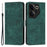 Stand Wallet for TECNO Camon 20 Premier 5G Skin-Touch Imprinted Lines Case Phone Leather Cover - Green - 1