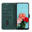 Stand Wallet for TECNO Camon 20 Premier 5G Skin-Touch Imprinted Lines Case Phone Leather Cover - Green - 2