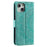 For iPhone 15 Plus Mandala Flower Imprint Protective Case PU Leather Wallet Stand Phone Cover with Strap - Green - 6