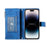 For iPhone 15 Pro Max PU Leather Mandala Flower Imprinted Card Holder Zipper Pocket Wallet Case Stand with Strap - Blue - 3