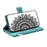 Mandala Flower Imprinted PU Leather Cover for iPhone 15 Zipper Pocket Anti-Drop Wallet Phone Case with Strap - Green - 4