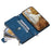 For iPhone 15 Plus PU Leather Phone Case Rhombus Pattern Imprinted Zipper Pocket Wallet Stand Cover with Strap - Blue - 2