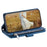 For iPhone 15 Plus PU Leather Phone Case Rhombus Pattern Imprinted Zipper Pocket Wallet Stand Cover with Strap - Blue - 3