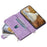 PU Leather Phone Case for iPhone 15 Pro Max Rhombus Pattern Imprinted Zipper Pocket Wallet Stand Cover with Strap - Purple - 2