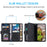 For iPhone 15 Pro Anti-Drop PU Leather Phone Cover Zipper Pocket 9 Card Slots Shockproof Case - Black - 6
