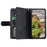 PU Leather Phone Case for iPhone 15 Protective Case Zipper Pocket 9 Card Slots Phone Cover with Strap - Black - 2